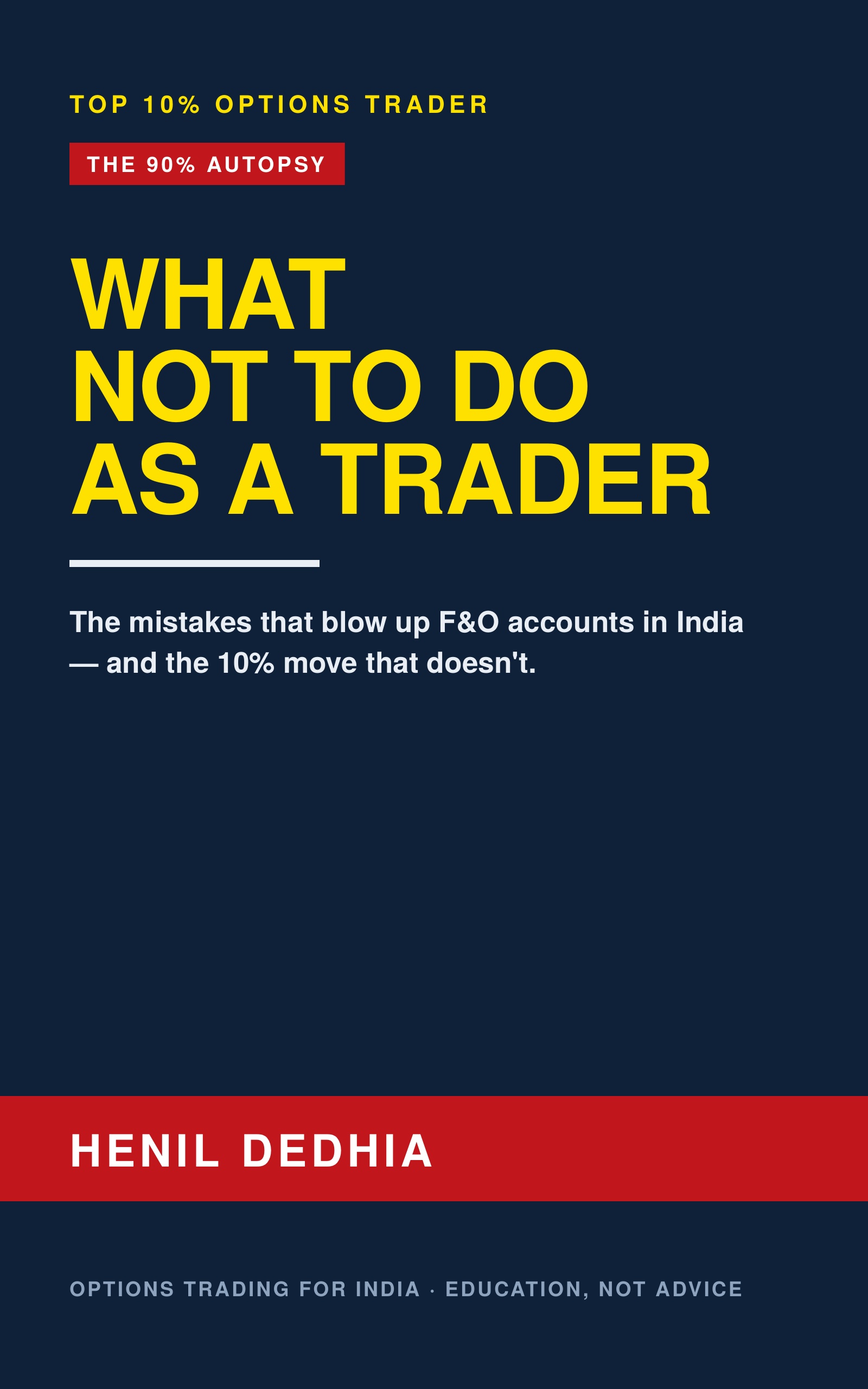 What Not To Do As a Trader cover
