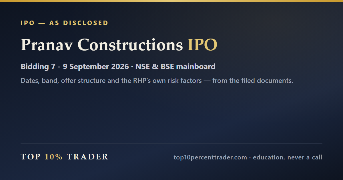 Pranav Constructions Limited IPO — the disclosed details